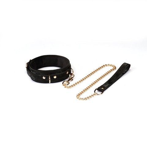 Нашийник із повідцем Liebe Seele Boudoir Amor Collar with Leash Black - фото