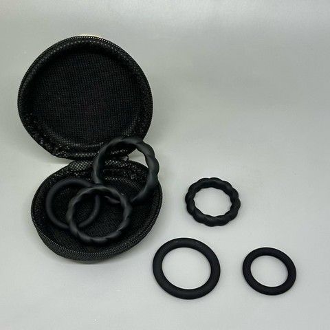Набор эрекционных колец Intimka Rings (6 шт.) черный - фото