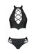 Комплект из эко-кожи: бра и трусики с имитацией шнуровки Nancy Bikini black L/XL - фото товара