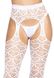 Эротические колготки-бодистокинг Leg Avenue Heart net suspender hose OS White, имитация чулок и пояса - фото товара