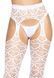 Еротичні колготки-бодістокінг Leg Avenue Heart net suspender hose OS White, імітація панчіх і пояса - фото товару