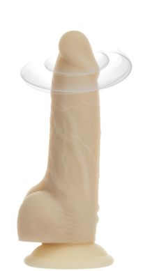 Фалоімітатор з вібрацією і ротацією ADDICTION Naked 7" Rotating & Vibrating Dildo with Remote Vanilla (17,8 см) - фото