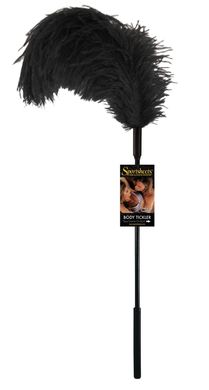 Щекоталка из пера страуса Sportsheets Ostrich черная