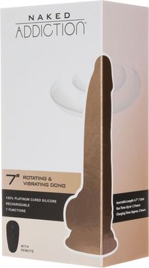 Фаллоимитатор с вибрацией и ротацией ADDICTION Naked 7" Rotating & Vibrating Dildo with Remote Vanilla (17,8 см) - фото