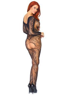 Бодістокінг Leg Avenue Swirl Lace Bodystocking One size Black - фото