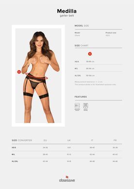 Пояс для чулок Obsessive Medilla garter belt XL/2XL - фото