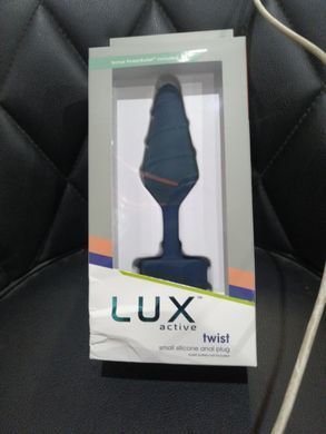 Анальна пробка з вібропулею Lux Active Twist Plug Small Blue 2,7 см (м'яте паковання) - фото