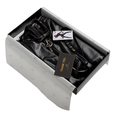 Комплект панчохи на блискавці + стрінги F163 Noir Handmade XL