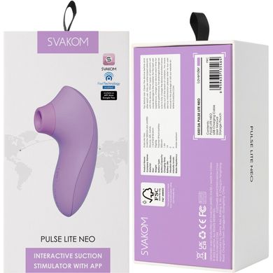 Svakom Pulse Lite Neo Lavender вакуумный смарт-стимулятор клитора - фото