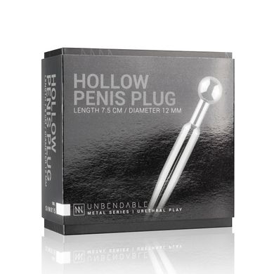 Уретральний стимулятор Sinner Gear Unbendable Hollow Penis Plug 1,2см
