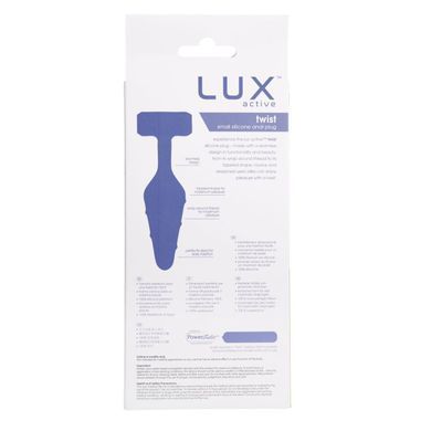 Анальна пробка з вібропулею Lux Active Twist Plug Small Blue 2,7 см (м'яте паковання) - фото