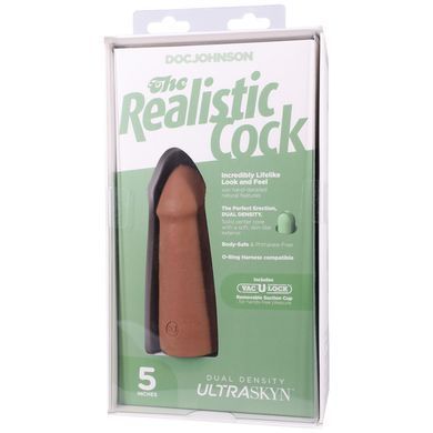 Фалоімітатор Doc Johnson The Realistic Cock ULTRASKYN 5 Inch Caramel 12,7 см - фото