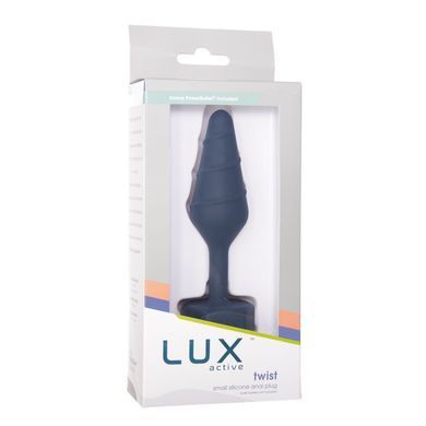 Анальна пробка з вібропулею Lux Active Twist Plug Small Blue 2,7 см (м'яте паковання) - фото