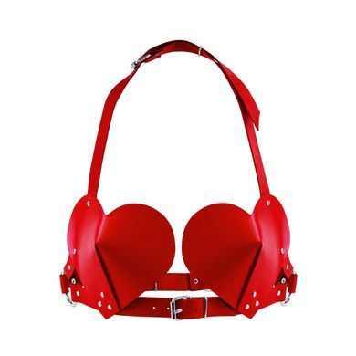 Ліф Серце з натуральної шкіри Feral Feelings Hearts Bra Red