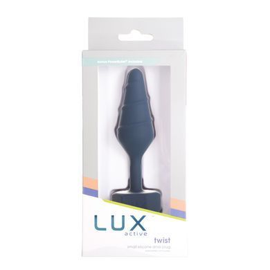 Анальна пробка з вібропулею Lux Active Twist Plug Small Blue 2,7 см (м'яте паковання) - фото