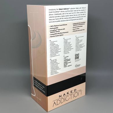 Фалоімітатор з вібрацією і ротацією ADDICTION Naked 7" Rotating & Vibrating Dildo with Remote Vanilla (17,8 см) - фото