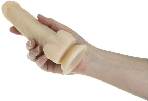 Фалоімітатор з вібрацією і ротацією ADDICTION Naked 7" Rotating & Vibrating Dildo with Remote Vanilla (17,8 см) - фото