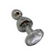 Анальна пробка з кристалом Wooomy Lollypop Double Ball Metal Plug L (3,5 см) - фото товару