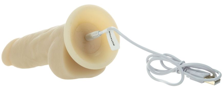 Фалоімітатор з вібрацією і ротацією ADDICTION Naked 7" Rotating & Vibrating Dildo with Remote Vanilla (17,8 см) - фото