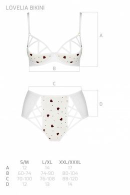 Еротичний комплект Passion LOVELIA BIKINI white S/M - фото