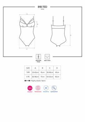 Эротическое боди Obsessive 818-TED-1 teddy S/M