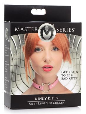 Чокер Master Series Kinky Kitty Ring Slim Choker Pink