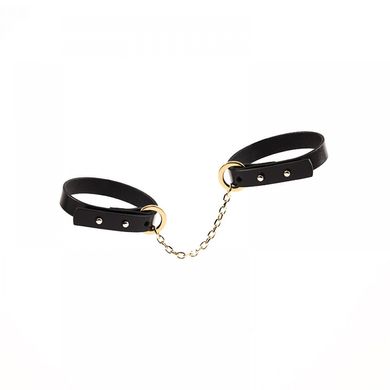 Браслет-наручники кожаные UPKO черные