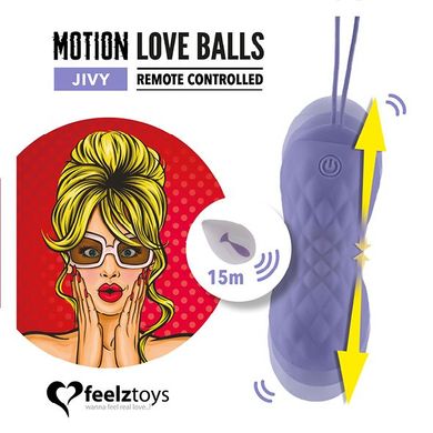 Вагінальні кульки з масажем FeelzToys Motion Love Balls Jivy - фото