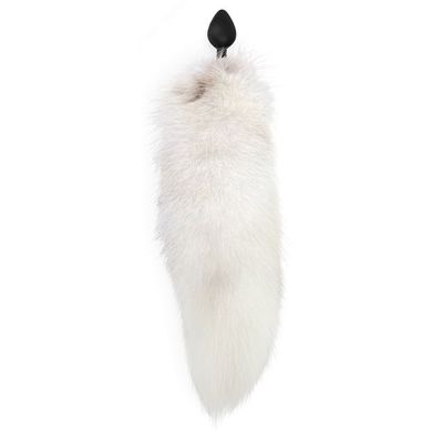 Анальная пробка с белым хвостом (3,4 см) Art of Sex size M White fox
