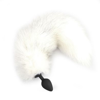 Анальная пробка с белым хвостом (3,4 см) Art of Sex size M White fox