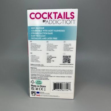Фалоімітатор на присосці Addiction Cocktails Blue Lagoon (14 см) (пошкоджене паковання) - фото