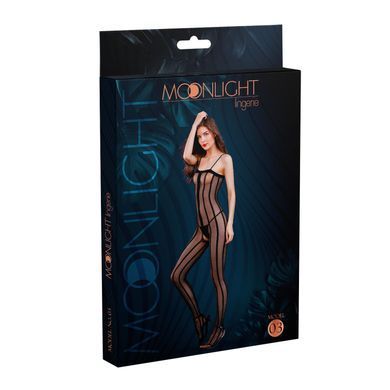 Бодістокінг з вертикальними смужками Moonlight Model 03 Black XS-L - фото