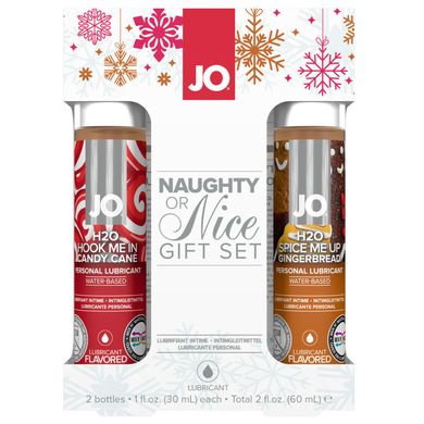 Оральний лубрикант System JO Naughty or Nice Gift Set Candy Cane & Gingerbread (2 x 30 мл) (срок 06.2025) - фото