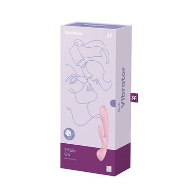 Satisfyer Triple Oh Pink - вібратор-кролик та вібромасажер 2в1 - фото