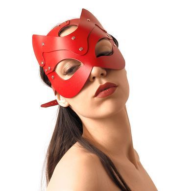 Кожаная маска кошечки Art of Sex Cat Mask красная