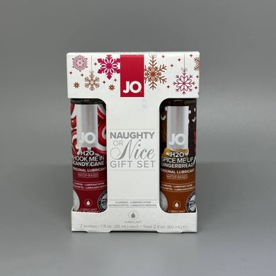 Оральный лубрикант System JO Naughty or Nice Gift Set Candy Cane & Gingerbread (2 x 30 мл) (срок 06.2025) - фото