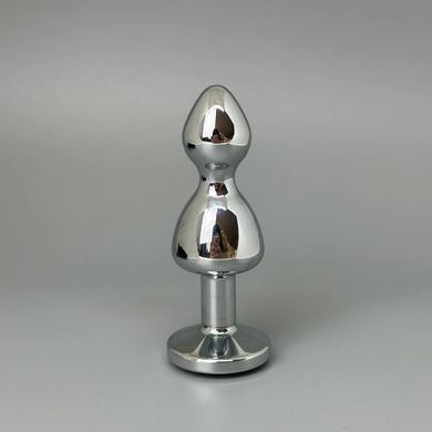 Анальна пробка з кристалом (2,8 см) Wooomy Lollypop Double Ball Metal Plug Blue S - фото