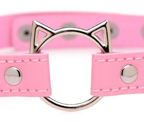 Чокер Master Series Kinky Kitty Ring Slim Choker Pink