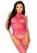 Бодистокинг с имитацией чулок Leg Avenue High neck lace bodystocking One size Raspberry - фото товара