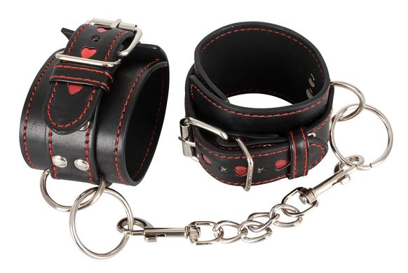 Наручники-браслеты с сердечками Bad Kitty Handcuffs black