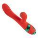 Вібратор-кролик з вакуумною стимуляцією та флогером LOCKINK SEVANDA Whip Vibrating Massage Wand Red & Green - фото товару