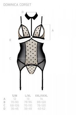 Корсет с подвязками и трусики Passion DOMINICA CORSET beige S/M