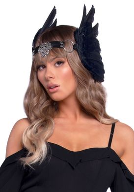 Пов'язка на голову з пір'ям Leg Avenue Feather headband ONE SIZE Black