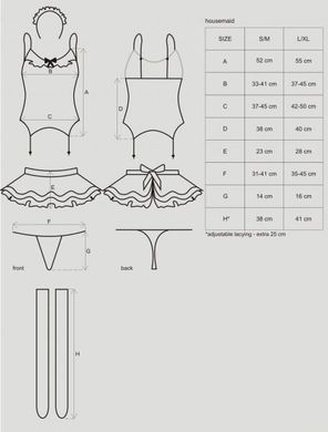 Сексуальный костюм горничной Obsessive Housemaid L/XL