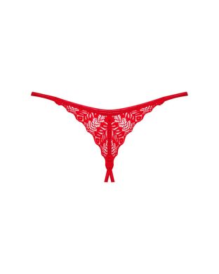 Трусики Obsessive Ingridia crotchless thong M/L червоні