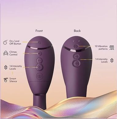 Вакуумний кліторальний стимулятор з вібрацією Womanizer Next Duo Dark Purple фіолетовий - фото