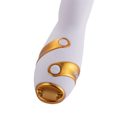 Вібратор-кролик з вакуумною стимуляцією та флогером LOCKINK SEVANDA Whip Vibrating Massage Wand White & Golden - фото