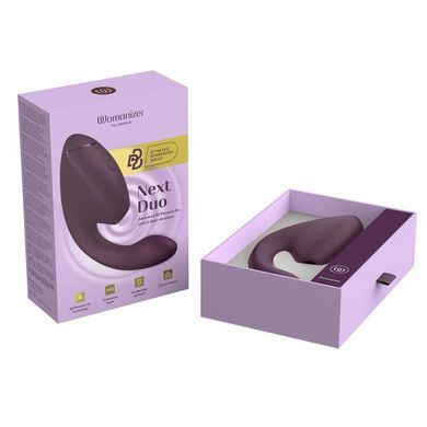 Вакуумний кліторальний стимулятор з вібрацією Womanizer Next Duo Dark Purple фіолетовий - фото