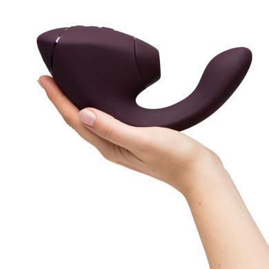 Вакуумний кліторальний стимулятор з вібрацією Womanizer Next Duo Dark Purple фіолетовий - фото