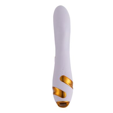 Вібратор-кролик з вакуумною стимуляцією та флогером LOCKINK SEVANDA Whip Vibrating Massage Wand White & Golden - фото